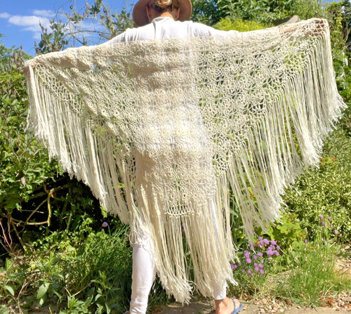 1970 ivory hand made - made, crochet