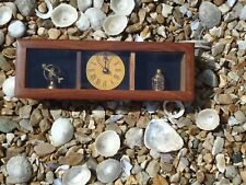 Nautical Style Marine Clock With 2 Brass maritime Items / ships wheel /Lamp Gift