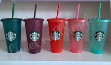 Starbucks Glitter Reusable Frosted Tumbler – 24 oz 710ml - W/ Lid & Straw