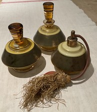 3 PIECE CZECH GLASS ART DECO