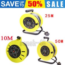 Heavy Duty 10/25/50m 13A 4Way Gang Socket Extension Cable Reel Electrical Lead