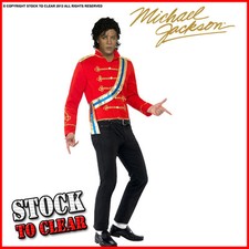 Fancy Dress MICHAEL JACKSON MILITARY Jacket Red RRP £29.95