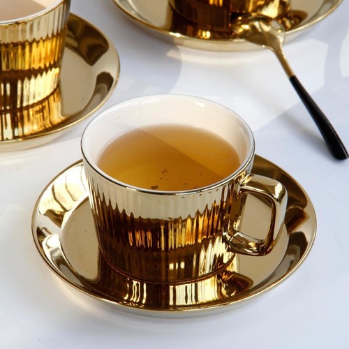 Gold plated tea coffee cup - plated,