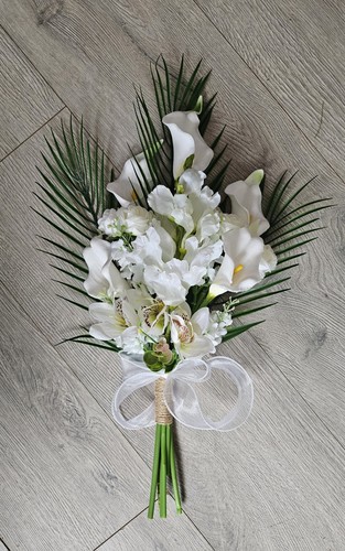 White artificial flower - white,