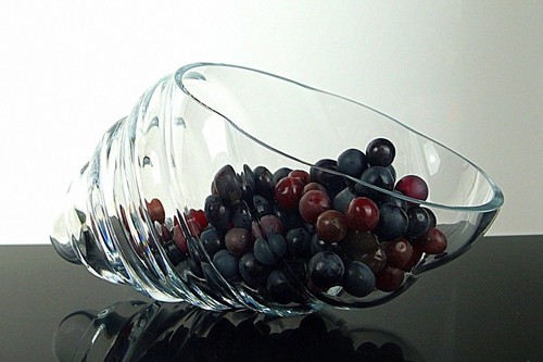 Glass sea shell fruit small - glass,