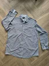 Men’s XL Blue Checked Long Sleeve Shirt. Casa C Moda 