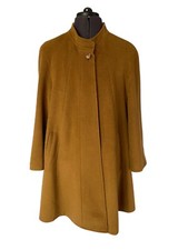 Bauer Overcoat Cloak Tan Brown CALW Wool Cashmere Blend Ladies UK 10 EU 38