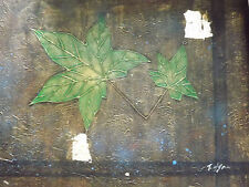 minimal abstract green leaves large oil painting canvas contemporary irish art