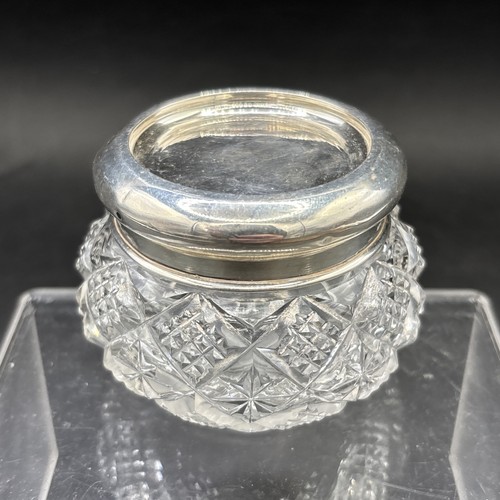 Cut glass vanity dresser - cut, jar