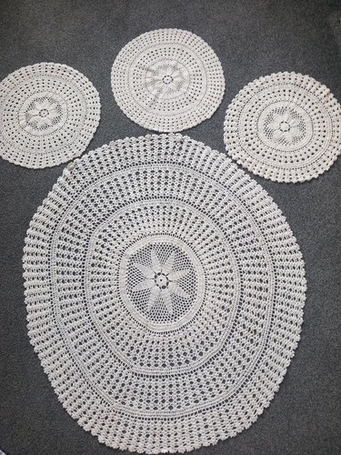 Vintage table doilies - table, doilies,