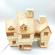 Vintage Shelf pottery lamp 1970's Brutalist Design House shaped table lamp