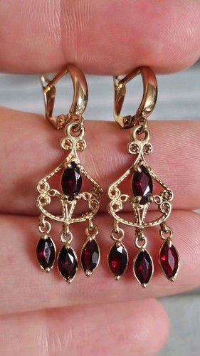 Vintage 9ct yellow - 9ct, garnet