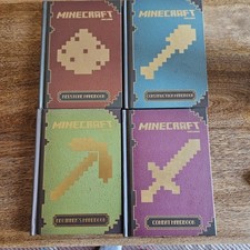 4 X Minecraft Books Combat Redstone Beginner's Construction Handbooks Hardcover
