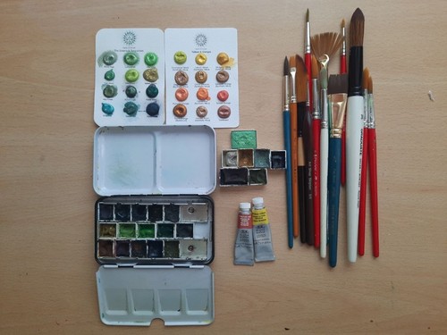 Mixed watercolour lot includes