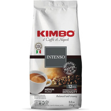 Kimbo Coffee, Espresso Intenso, Whole Coffee Beans, Medium Roast, 12/13, Italian