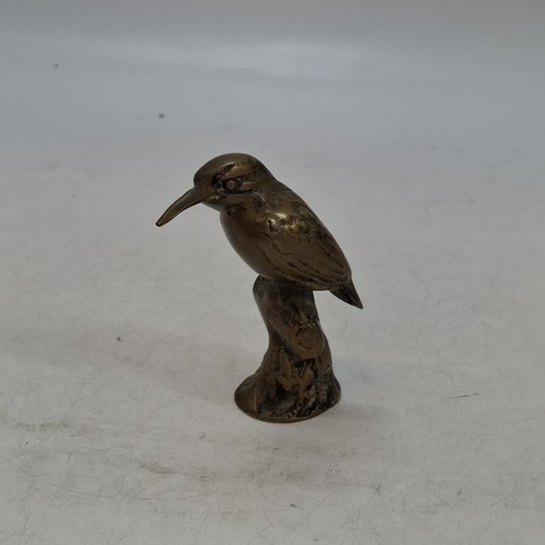 Brass kingfisher bird figurine - kingfisher,
