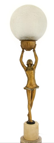 Vintage art deco spelter - art,