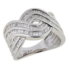 Ladies 3/4ctw White Baguette