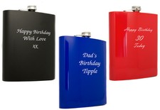 Personalised Large 48oz Stainless Steel Hip Flask, Laser Engraved Birthday Gift
