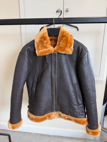 Mens bomber real - real, leather