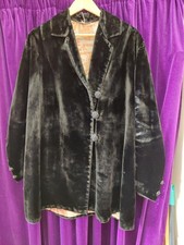 1920s Black Plush Velvet Coat