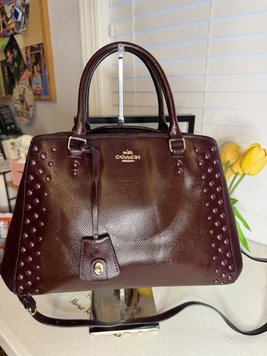 Coach studded pebbled leather - studded,