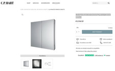 C.P. Hart Blade LED Demisting Mirror Cabinet 800mm