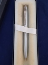 Sheaffer 100 Brushed silver Ballpoint CT Boxed  'mint' condition