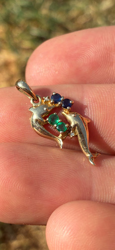 9ct gold sapphire emerald - sapphire,