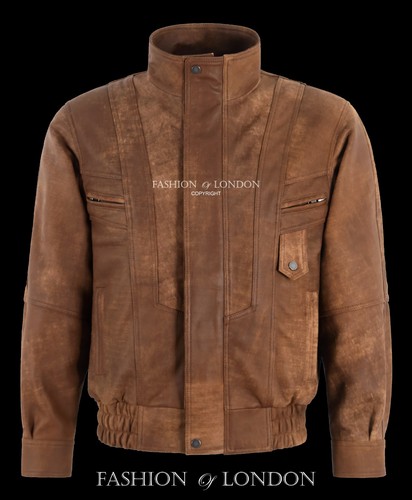 Men real leather bomber - men's,