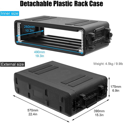Rack case shallow - 2u,