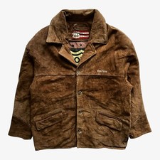 Vintage 90s Men's Route 66 Brown Leather Jacket, Chore Biker Motorcycle Workwear