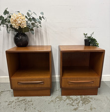Pair of G Plan Teak Bedside Cabinets, Mid Century Modern Vintage Nightstands
