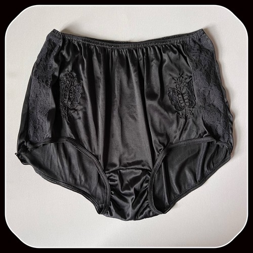 Vintage black frilly nylon - frilly,