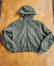 Primark Womens Khaki  Quilted Bomber Jacket Size M 12/14