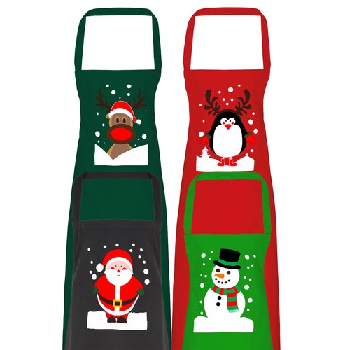 Christmas apron santa reindeer - santa,