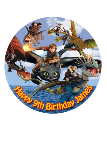 How train your dragon cake - train,