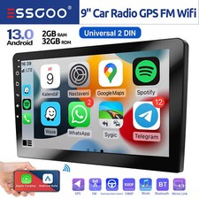 2 DIN 9" Android 13 Car Stereo iOS CarPlay RDS GPS SAT NAV Mirror Link Head Unit