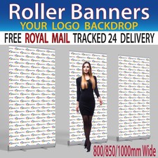 Roller Banner Pop Up Display Stand - Your Logo Step and Repeat Backdrop 3 sizes
