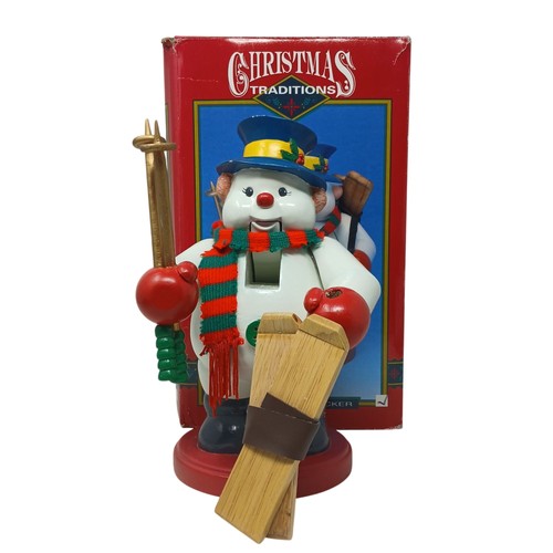 Vtg snowman wooden nutcracker - vtg,