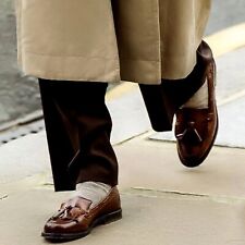 Russell & Bromley Chester Tan Leather Fringe Tassel Loafer Size EU 39.5 UK 6.5