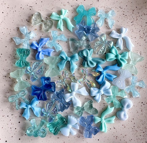 40pcs mixed blue - 40pcs, resin