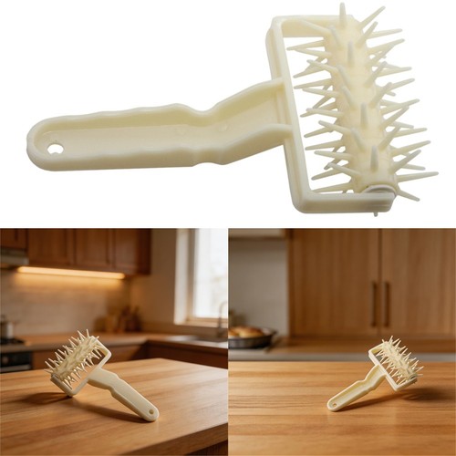 Dough perforating roller with - dough,