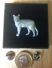 BURMESE CAT REAL PEWTER PIN BADGE - MADE IN UK - GIFT- NEW