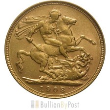 1908 Gold Sovereign - King Edward VII - S