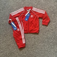 Adidas Originals Adicolor Infant Baby Unisex SST Tracksuit Red 0-9M RRP £45