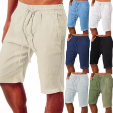 Mens Cotton Linen Chino Cargo