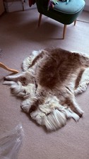 Fallow deer skin hide pelt area rug carpet hunting luxury home decor arts