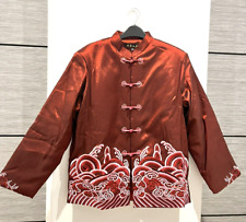Chinese Wedding Embroidered Frog Fasteners Mandarin Collar Padded Brocade Jacket