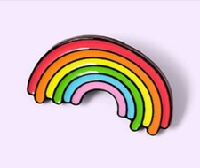 New rainbow pin badge brooch - rainbow,